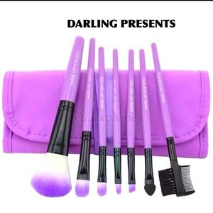 7 Piece Makeup Brush Set Unisex Color Purple